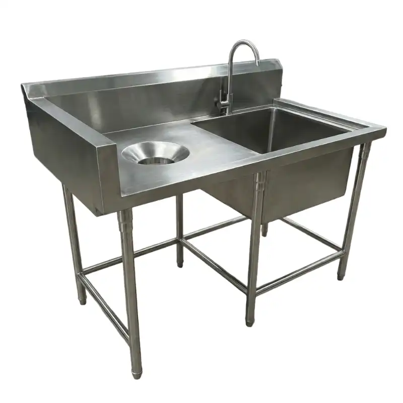 ซิงค์ล้างจาน 1 หลุม สแตนเลส 304 พร้อมหลุมทิ้งเศษอาหาร