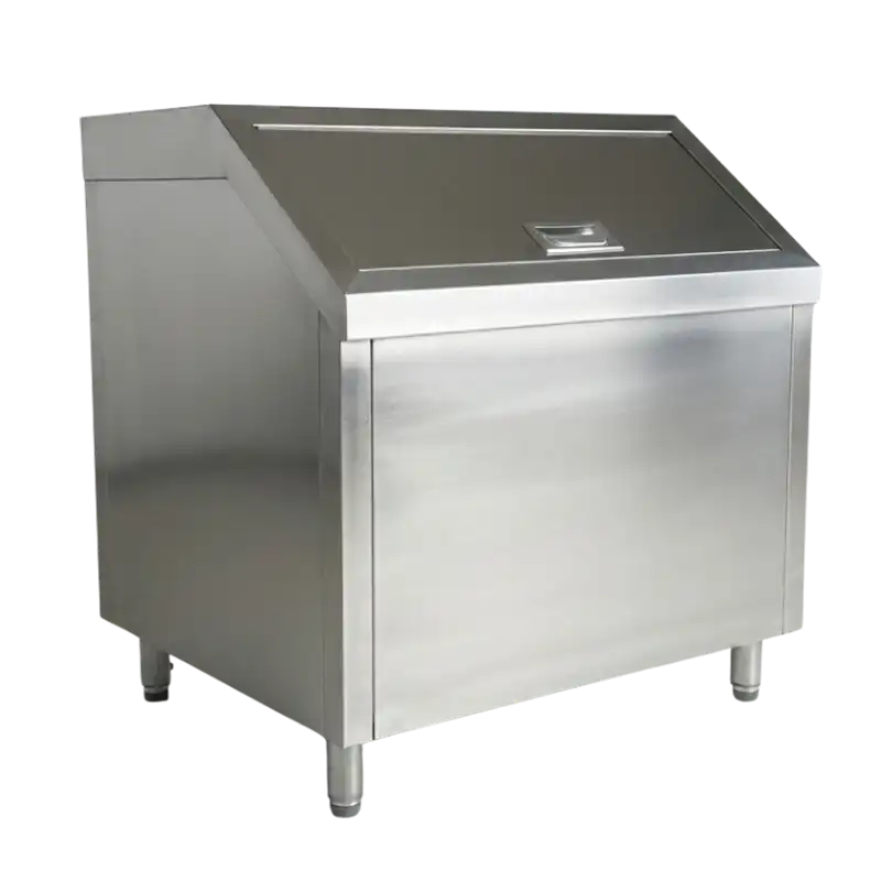 ถังน้ำแข็งสแตนเลส 304 เกรดอาหาร แบบฝาเฉียง บานเปิด รุ่น IB-SO2