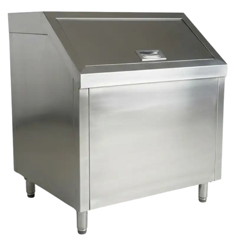 ถังน้ำแข็งสแตนเลส 304 เกรดอาหาร แบบฝาเฉียง บานเปิด รุ่น IB-SO3