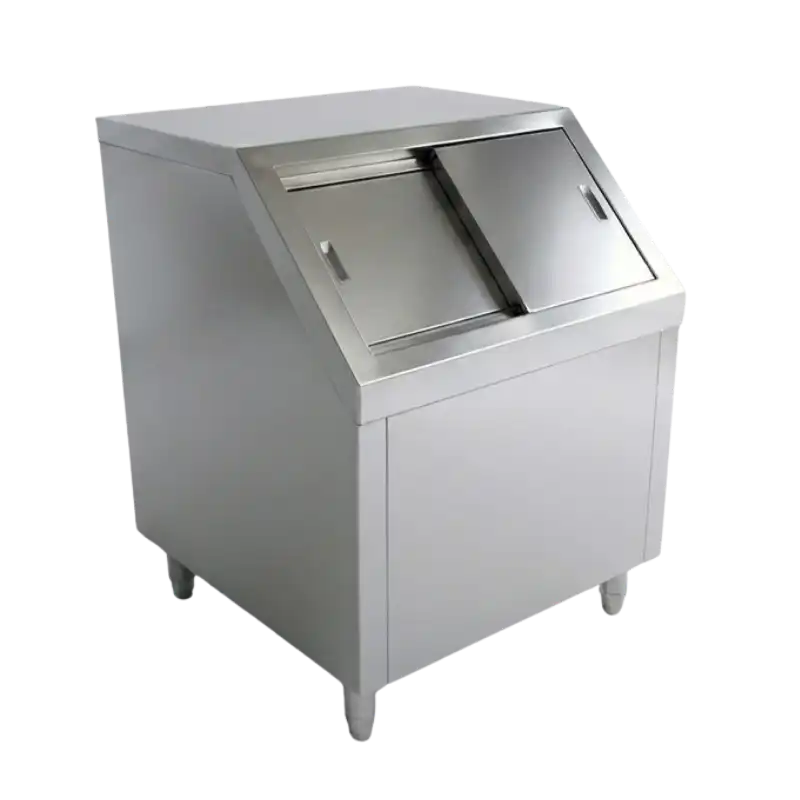 ถังน้ำแข็งสแตนเลส 304 เกรดอาหาร แบบฝาเฉียง บานเลื่อน รุ่น IB-T01