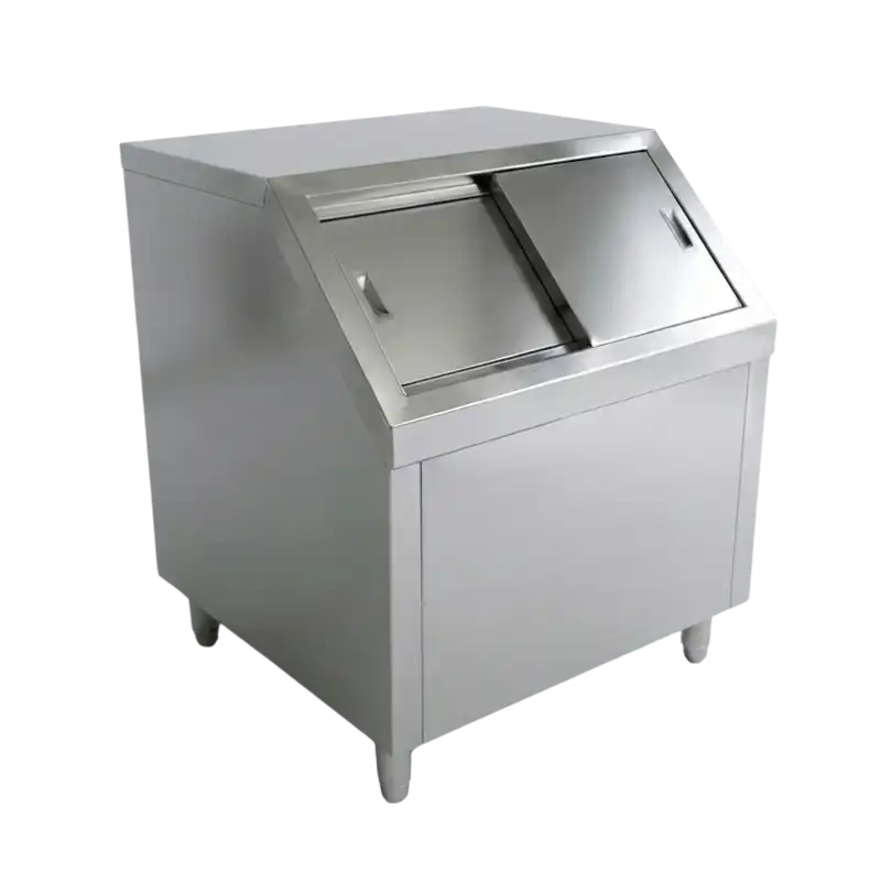 ถังน้ำแข็งสแตนเลส 304 เกรดอาหาร แบบฝาเฉียง บานเลื่อน รุ่น IB-T02