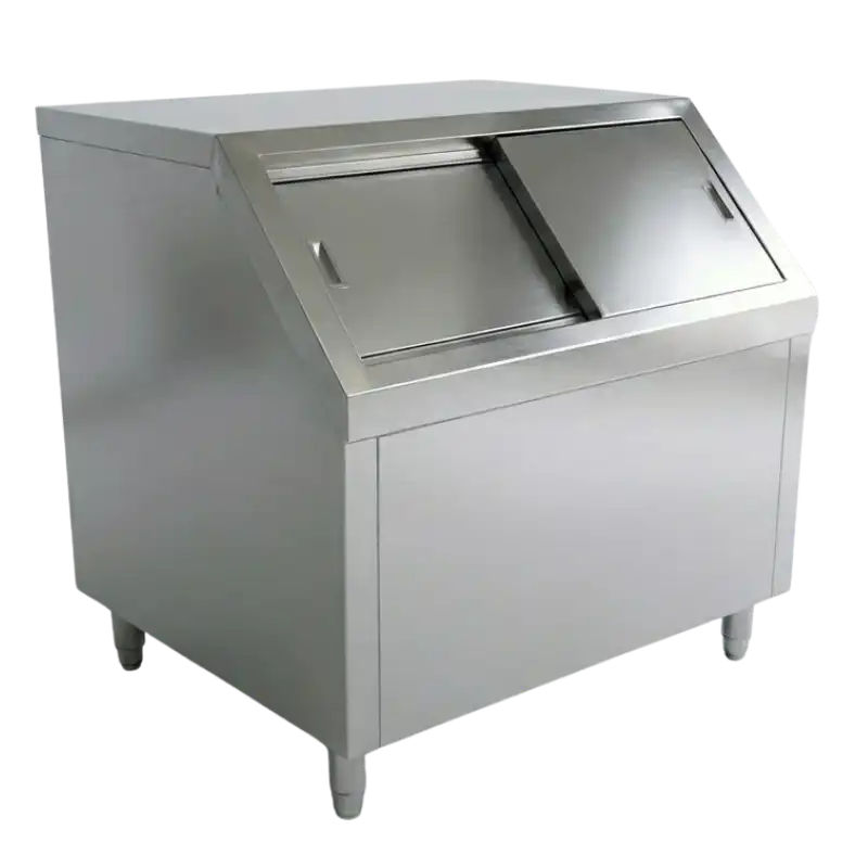 ถังน้ำแข็งสแตนเลส 304 เกรดอาหาร แบบฝาเฉียง บานเลื่อน รุ่น IB-T03